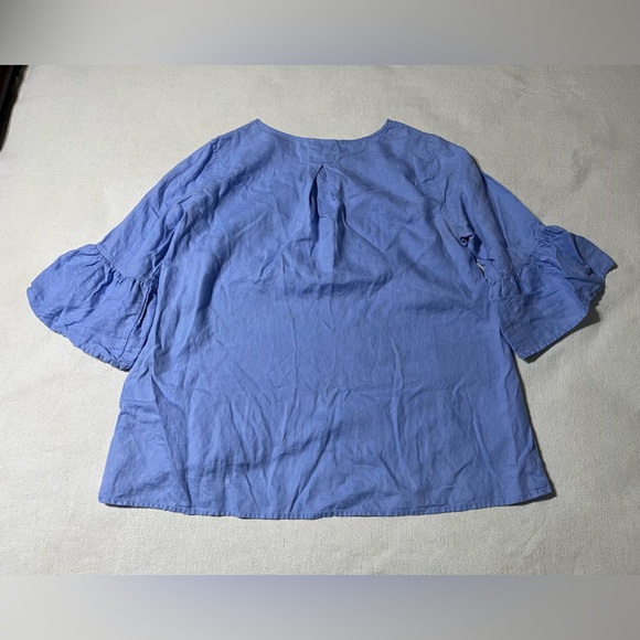 John Mark Women's Large Blue Top Tunic 100% Linen‎ - Picture 7 of 10